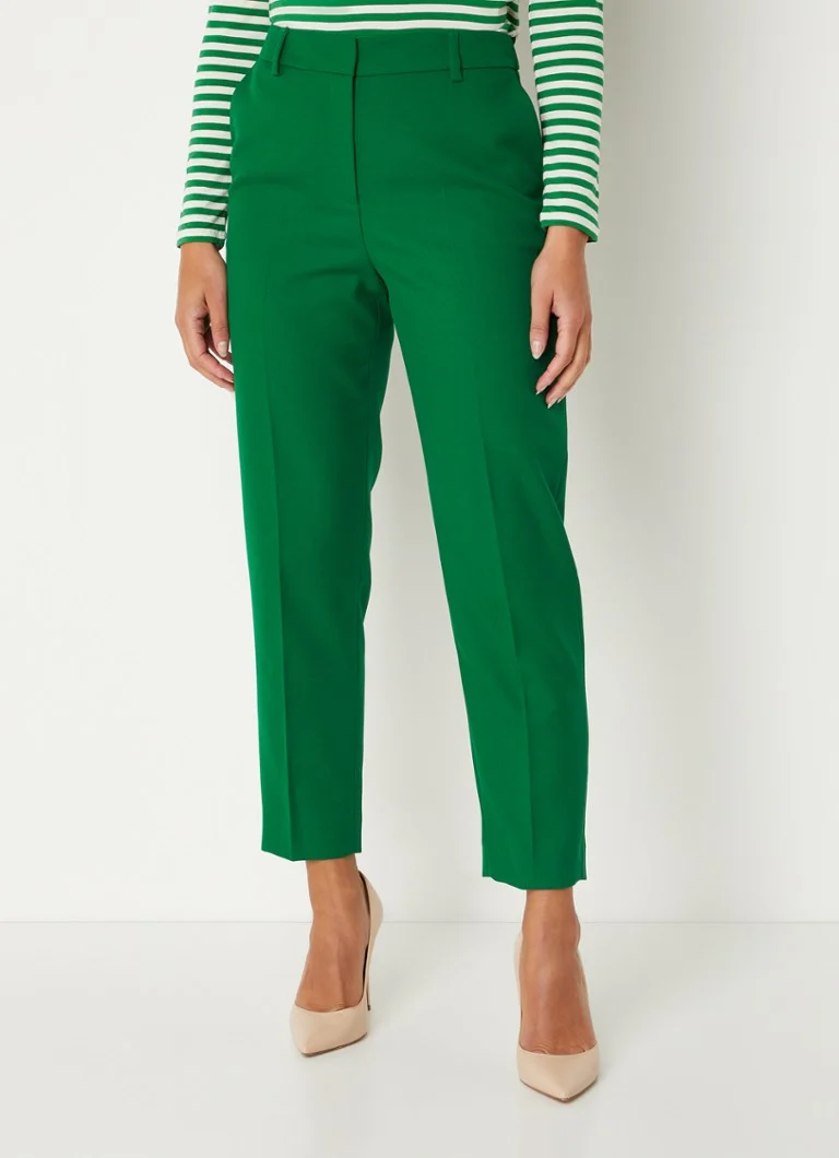 Pantaloni chino cropped LKBennett Mariner, a vita medio-alta e gamba affusolata con piega stirata