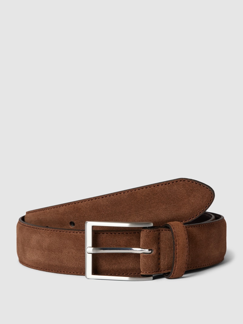 Gürtel aus Veloursleder in mittelbraun