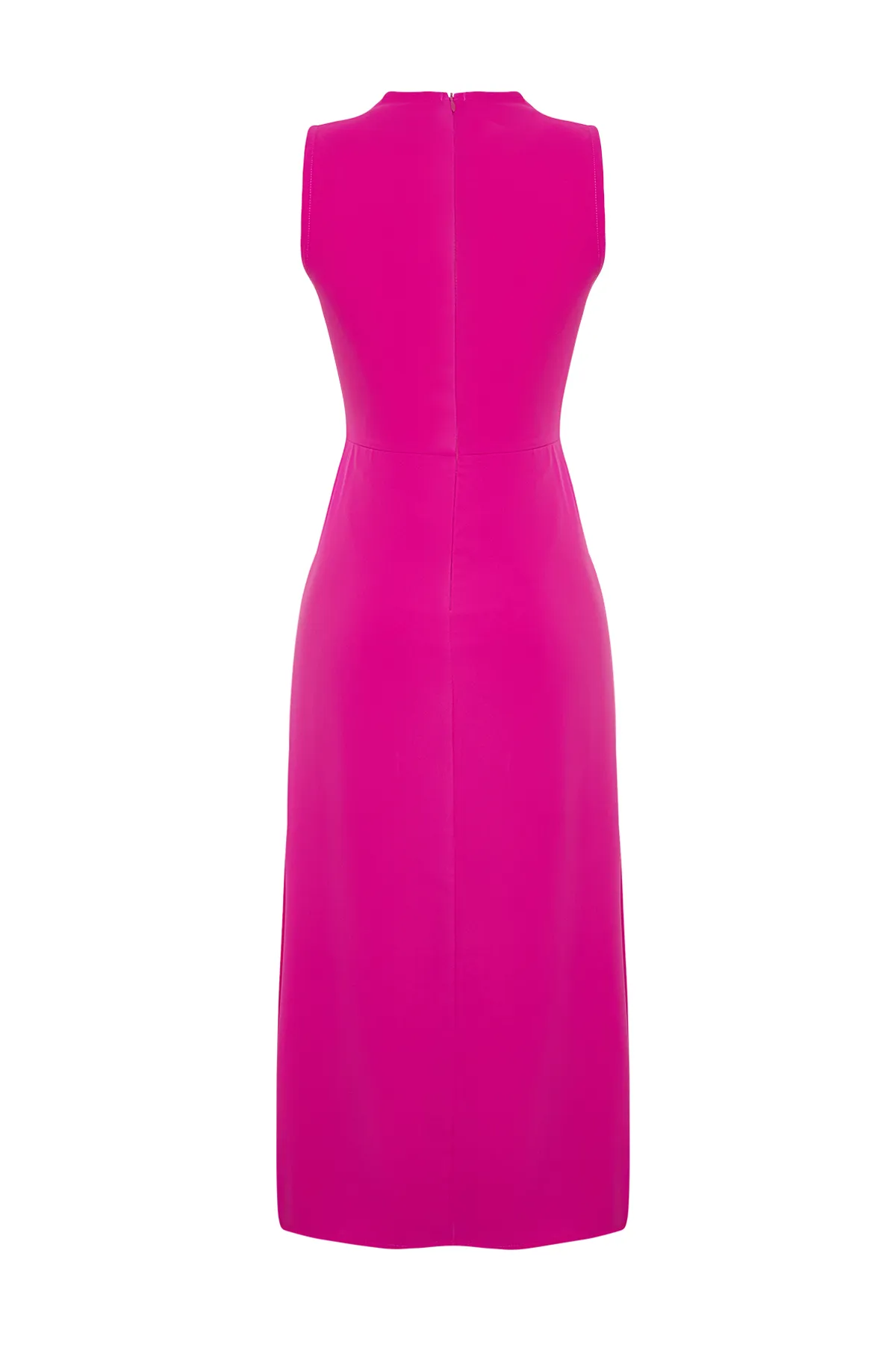 Trendyol Collection  Rosa Volantkragenrock mit Cut-out-Detail, gewebtes Midikleid TWOSS24EL00390