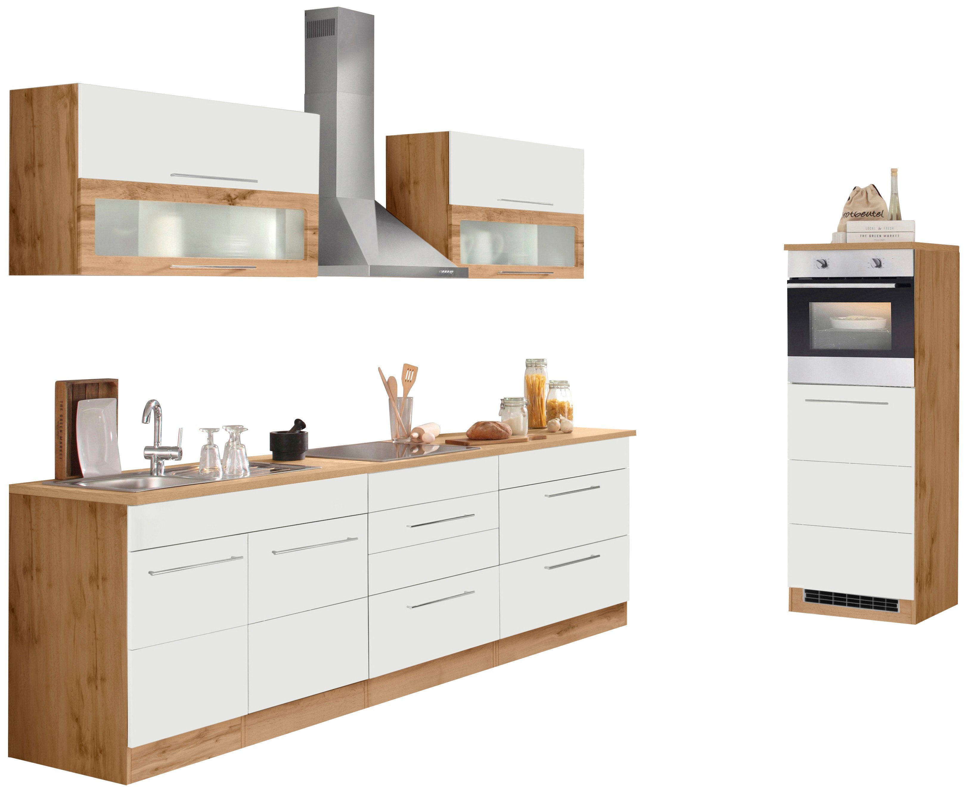 HELD MÖBEL Küchenzeile Wien, Breite 340 cm, wahlweise mit E-Geräten und Induktion