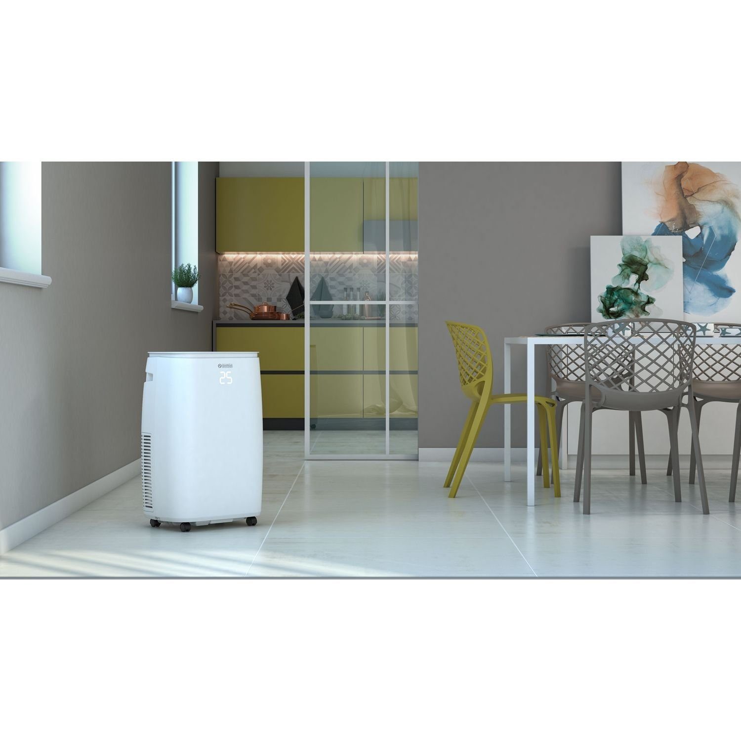 OLIMPIA SPLENDID Klimagerät DOLCECLIMA BREZZA 14 HP WIFI 10000 BTU/h kühlen heizen 3,5kW, Wärmepumpe, WLAN und VOICE CONTROL, beleuchtetes Display, Touchscreen
