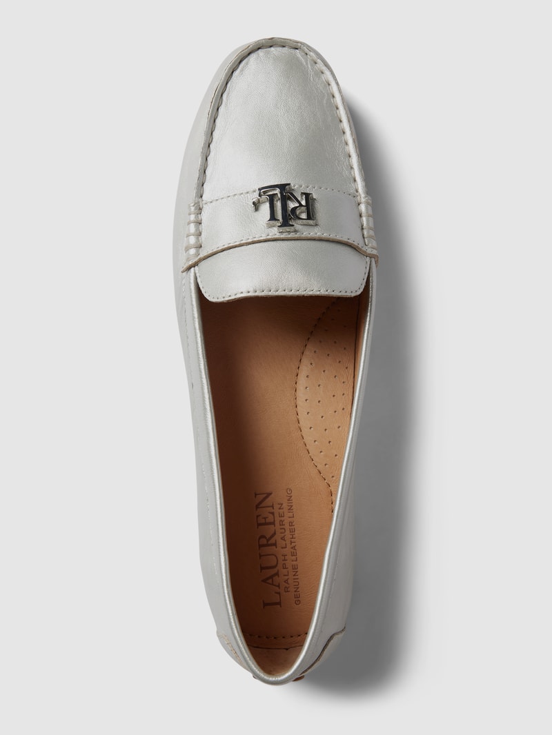 Penny-Loafer mit Label-Applikation Modell 'BARNSBURY' in silber