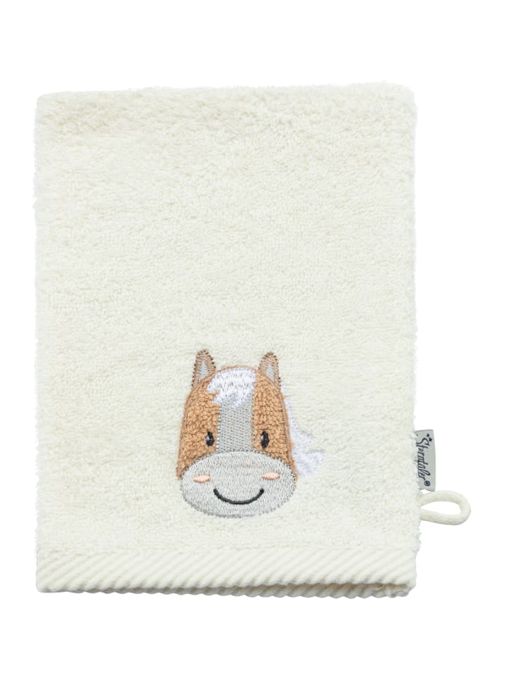 Sterntaler Waschhandschuhe 2er-Pack KATZE Lilly   PFERD Sunny in sattes grün günstig kaufen onesize