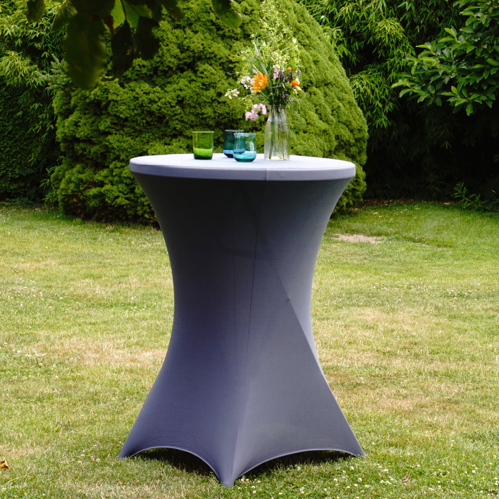 TRUTZHOLM Stehtisch Stehtisch klappbar Ø 80 cm Höhe 110 cm Stahl Gastrotisch Partytisch (1er)