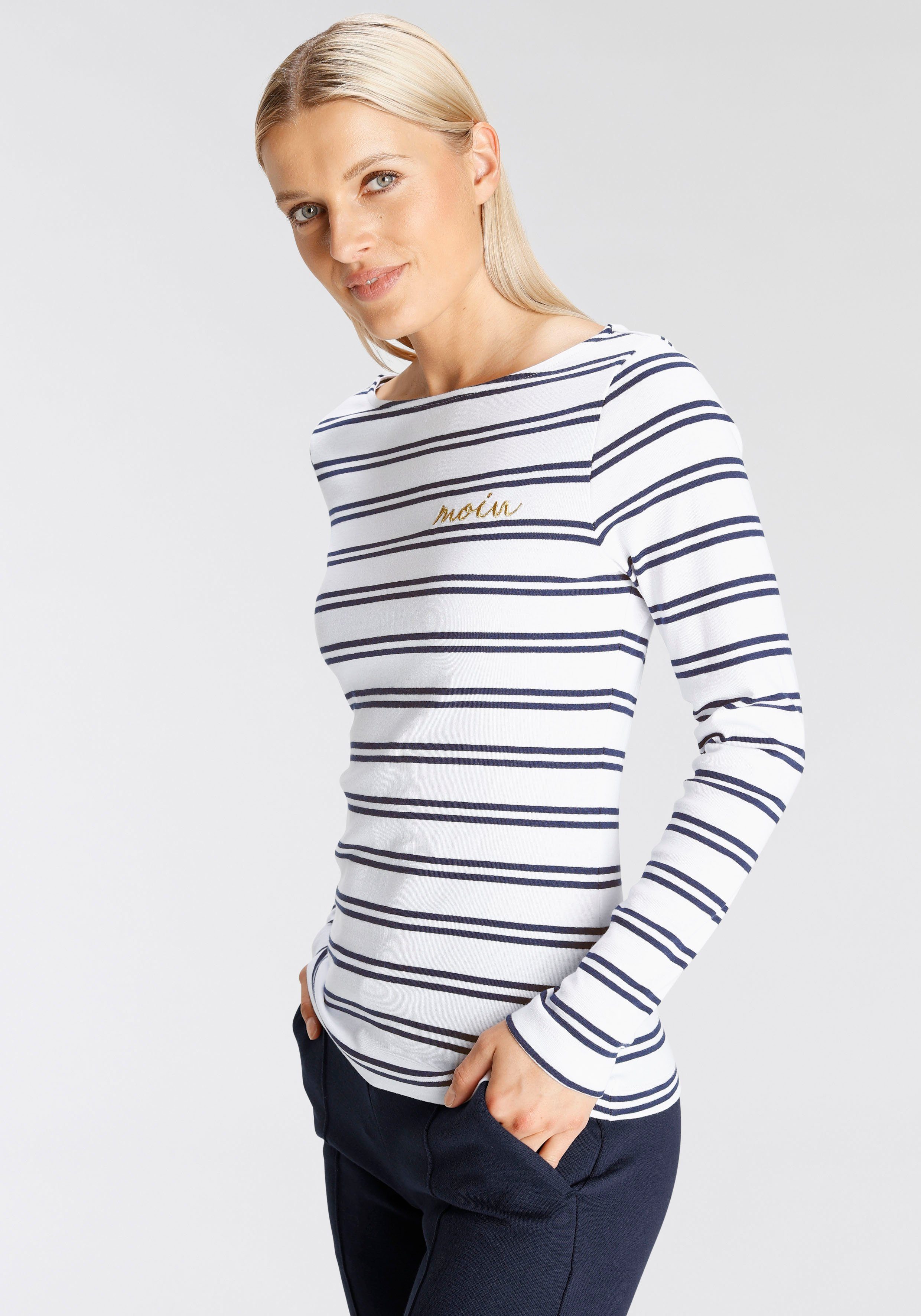 DELMAO Langarmshirt mit bestickten Grüßen - NEUE MARKE!