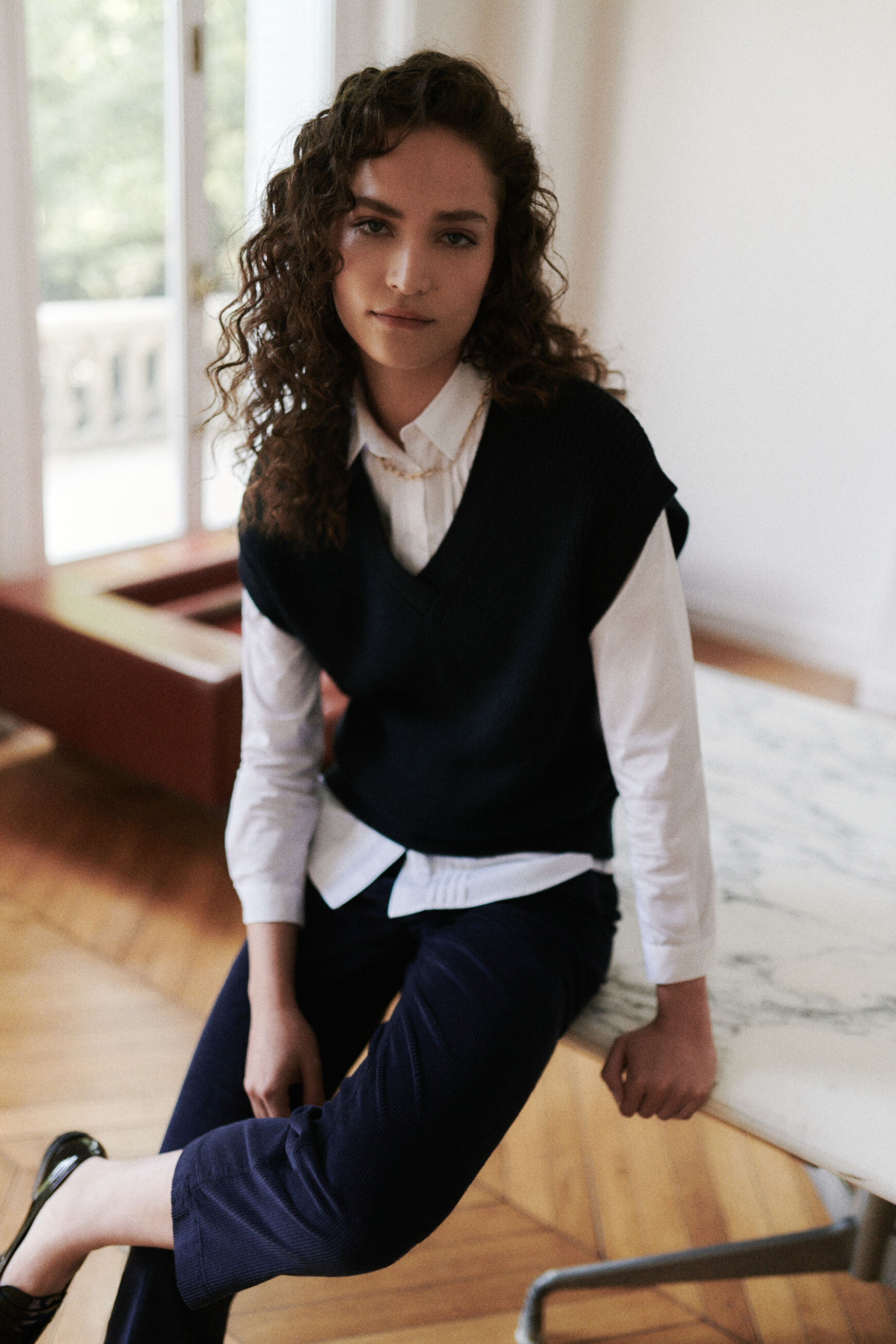 pull curtis bleu marine femme