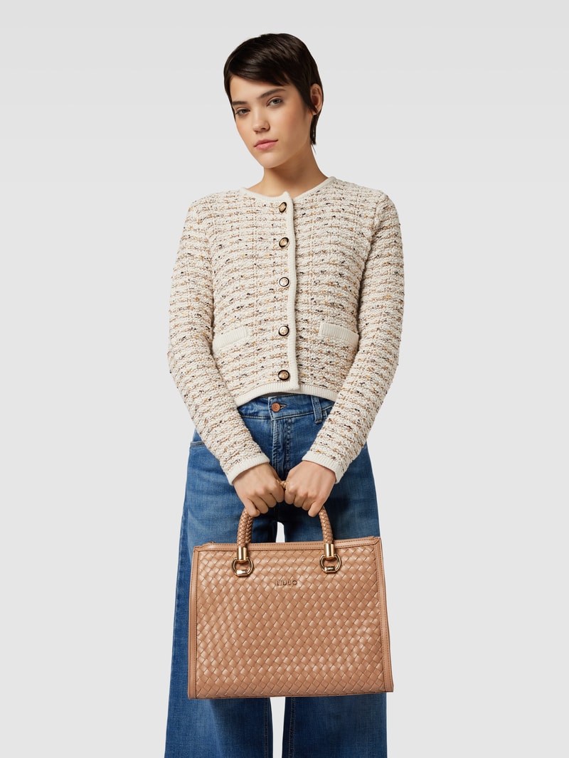Handtasche in Flecht-Optik in camel