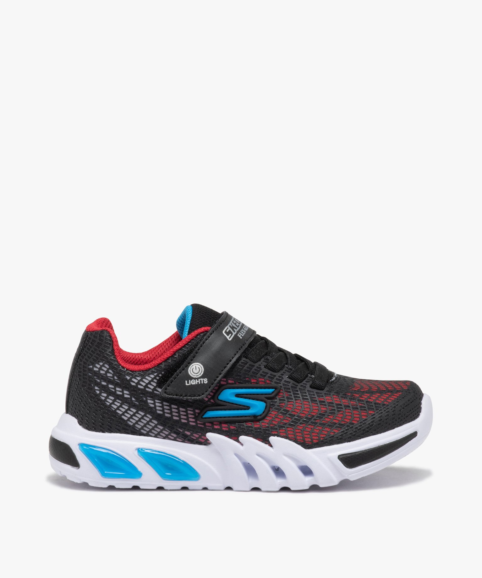 Baskets Garçon style running à semelle lumineuse - Skechers noir | GEMO