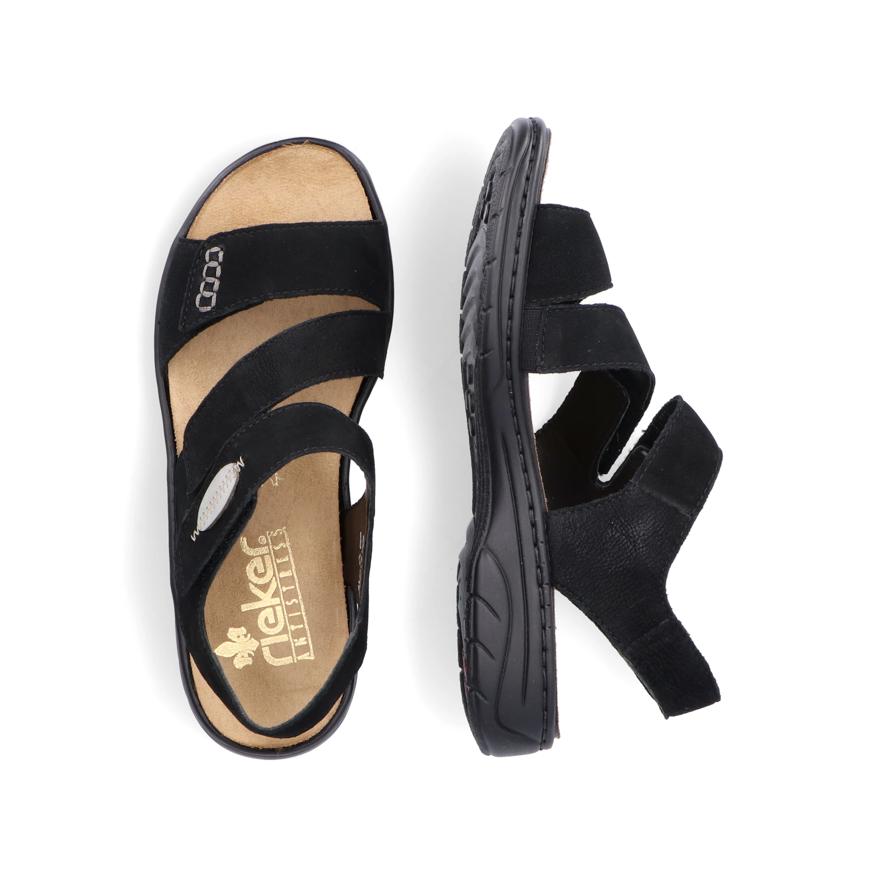 Rieker Damen Riemchensandalen tiefschwarz