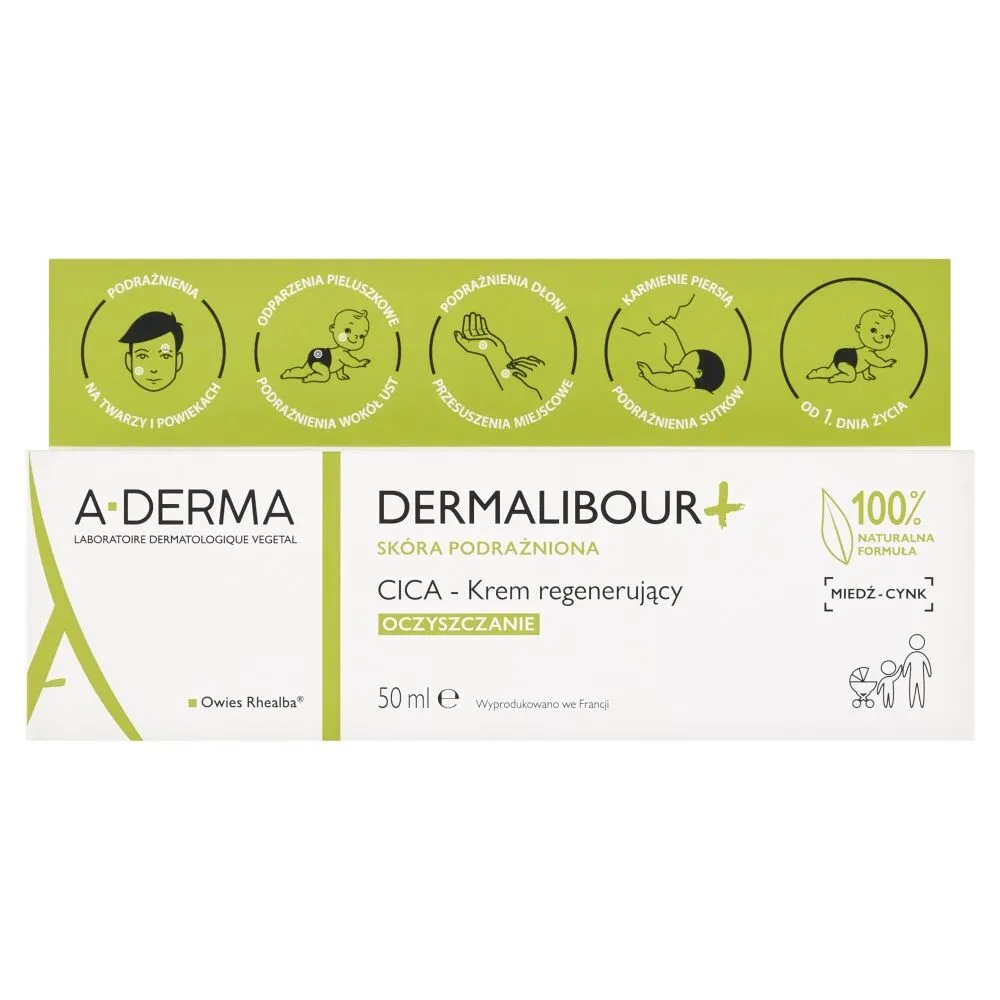 A-Derma Dermalibour+ Cica Regenererende Creme, 50 ml