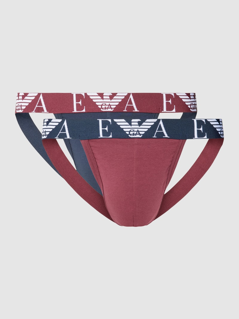 Jockstrap mit Logo-Bund im 2er-Pack in bordeaux rot