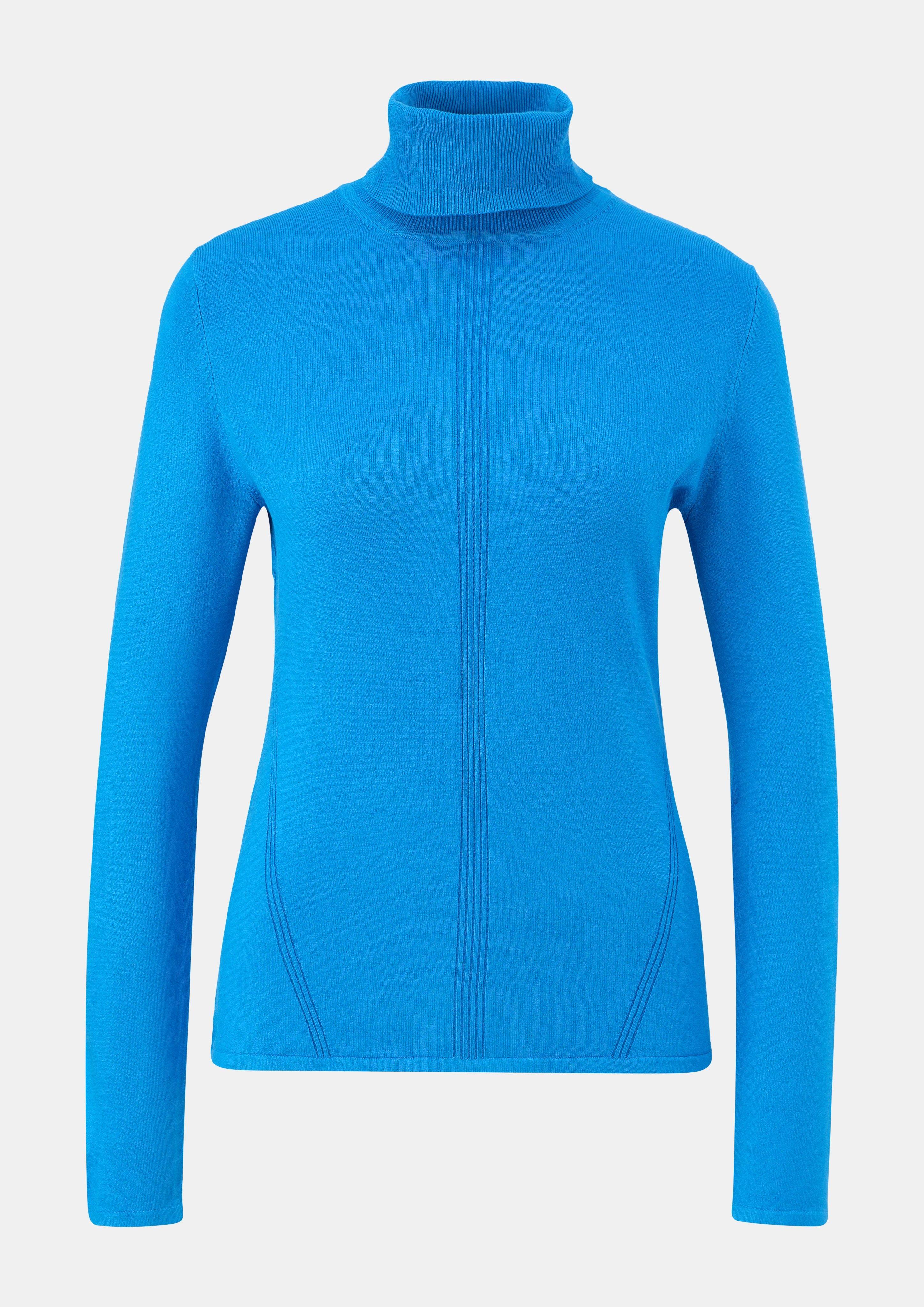 Strickpullover mit Rippdetail - royalblau