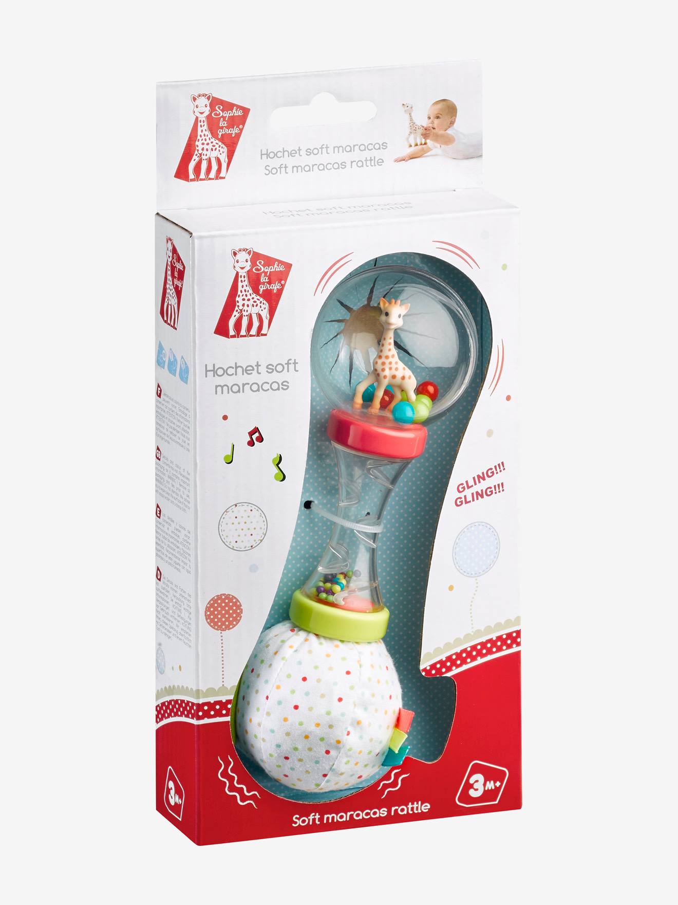 Hochet maracas Sophie la girafe VULLI blanc
