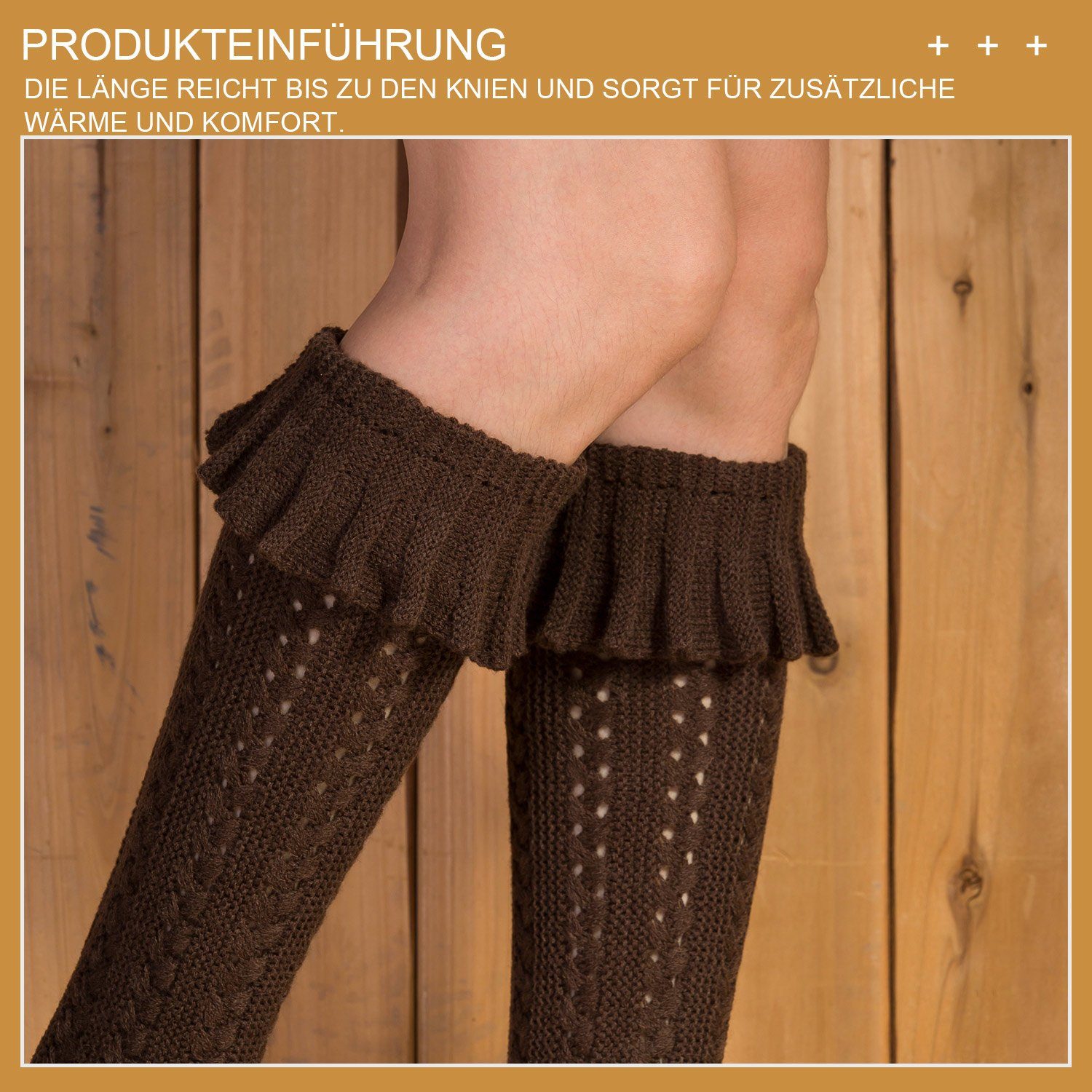 Daisred Beinstulpen Stulpen Damen Stulpensocken Beinwärmer Strickstulpen