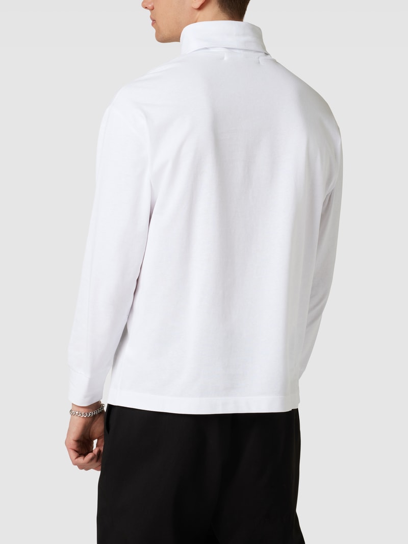 Longsleeve mit Label-Patch Modell 'SHRUNKEN' in weiss