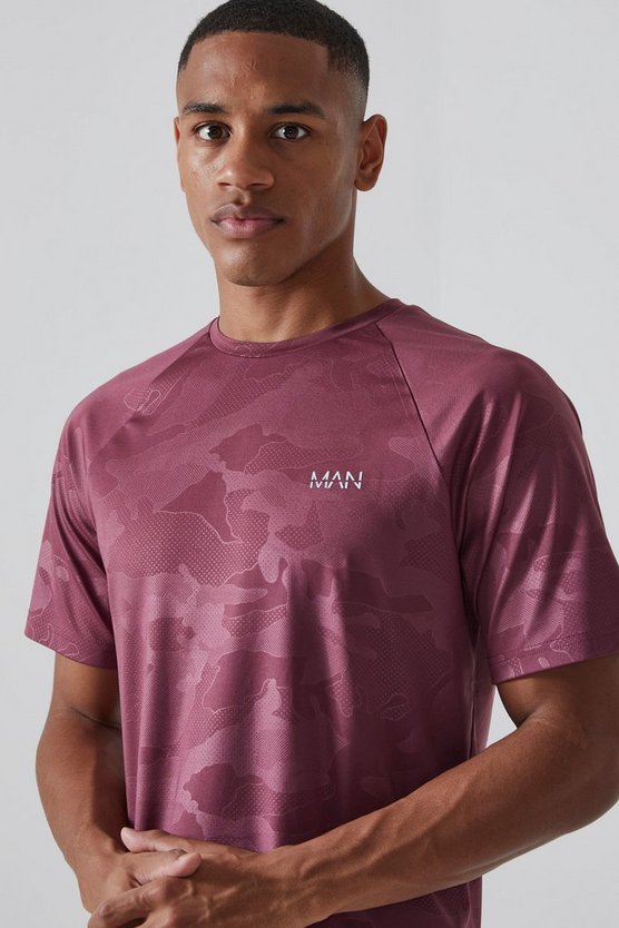 Man Active Camouflage Raglan Performance T-Shirt