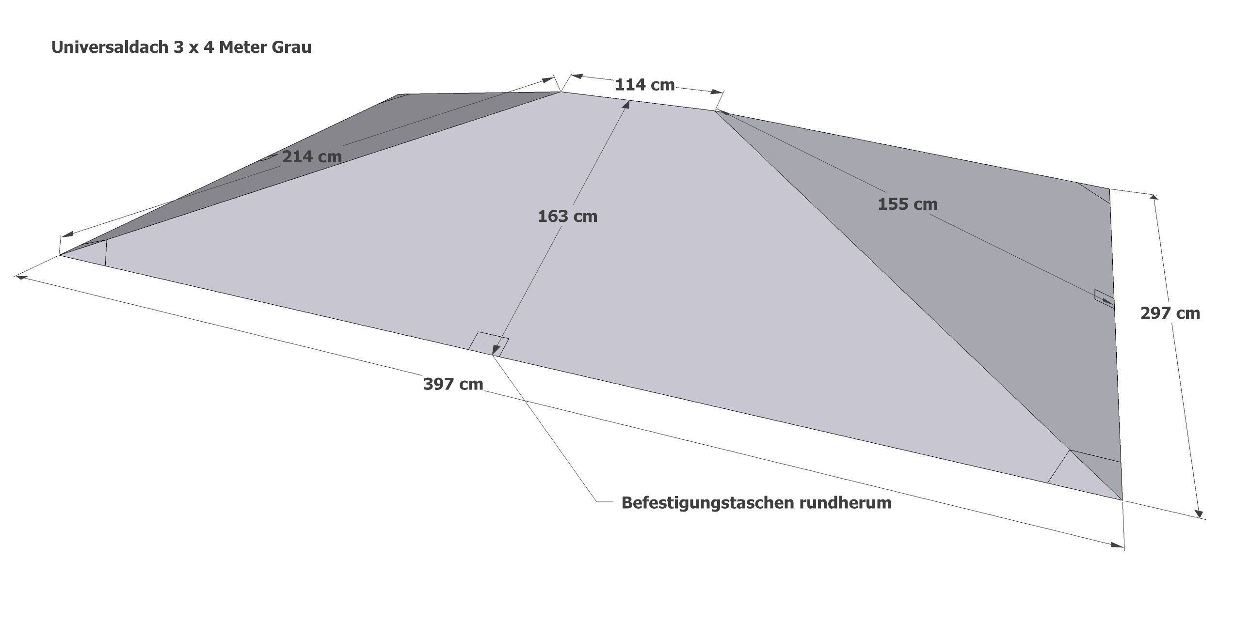 Grasekamp Pavillon Ersatzdach zu Antik- und Klassikpavillon 3x4m