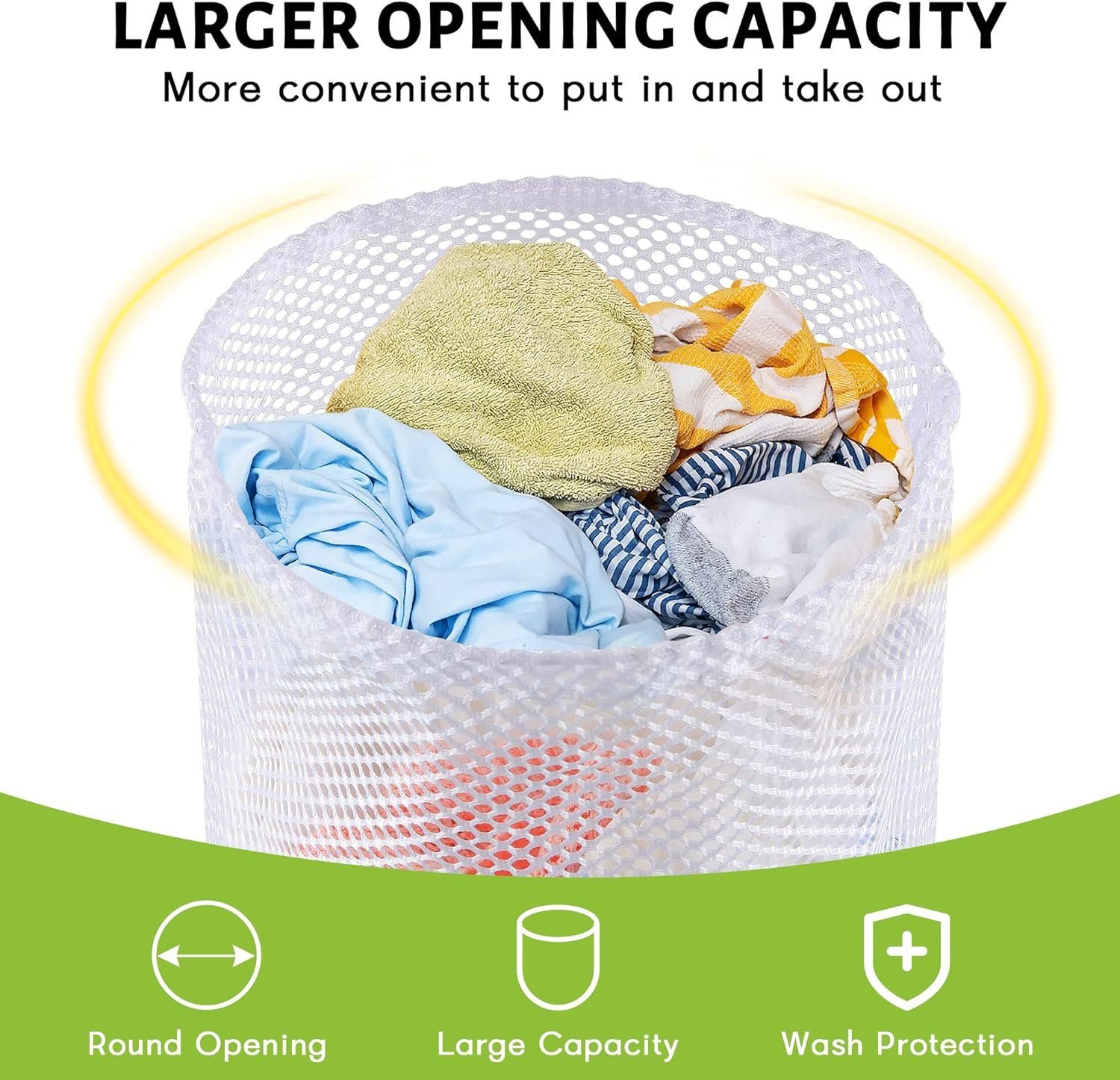 ASLENY Wäschenetz 4 Stücke Waschsack für die Waschmaschine mit Kordelstopper,(4-St), Geeignet für Unterwäsche, Babykleidung, Socken und Kaschmir.