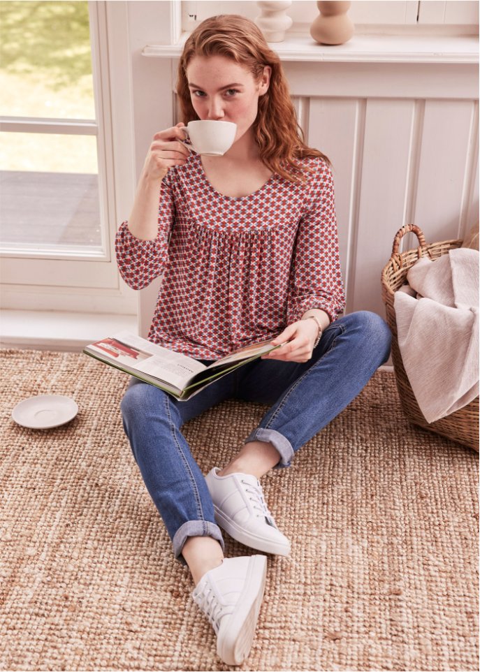 Shirt mit 3/4 Arm mit LENZING™ ECOVERO™, A-Form