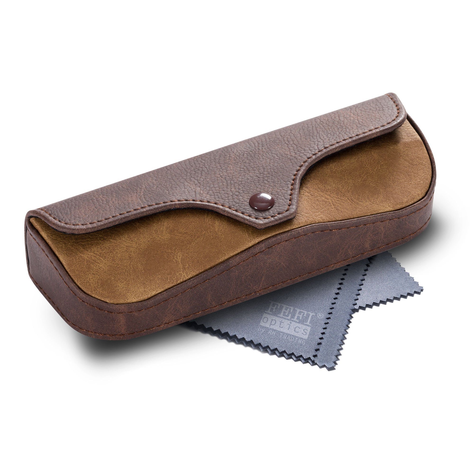 FEFI Brillenetui Hardcase im 2-Farb Leder-Look, inklusive Mikrofasertuch