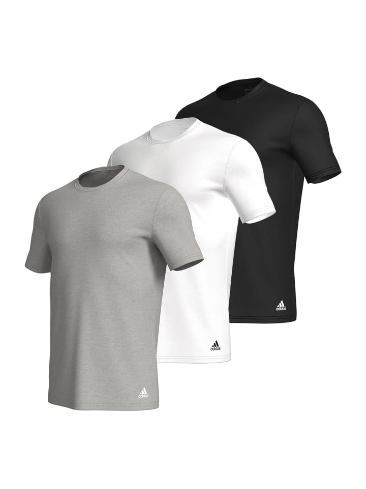 adidas T-Shirt CREW NECK in schwarz, grau, weiß günstig kaufen