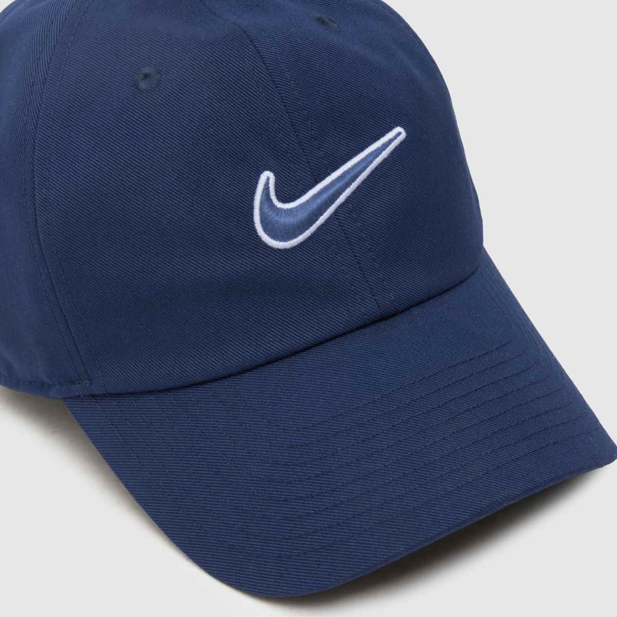 Nike marinblå ostrukturerad swoosh-keps