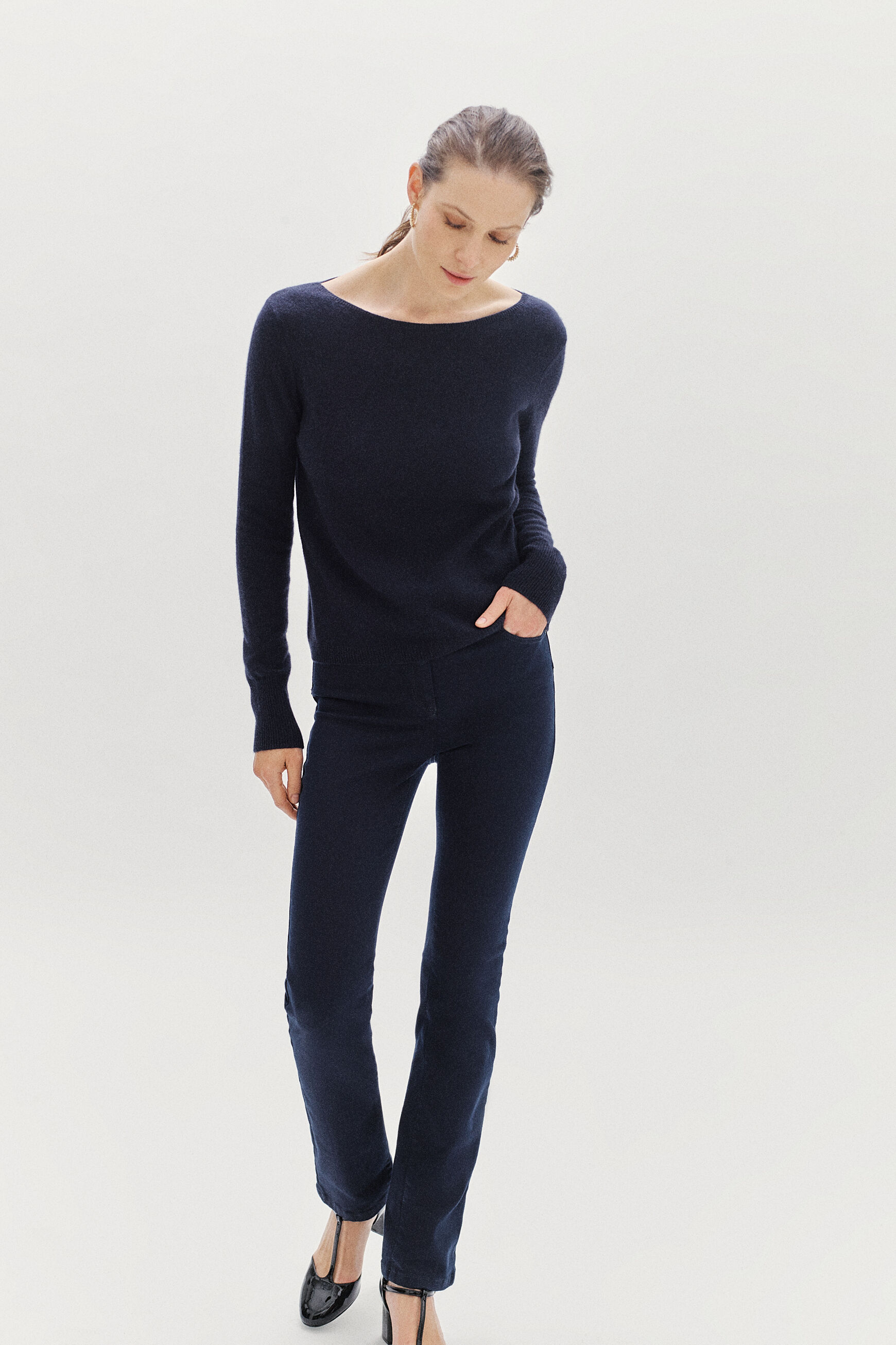 pantalon chicago bleu marine femme