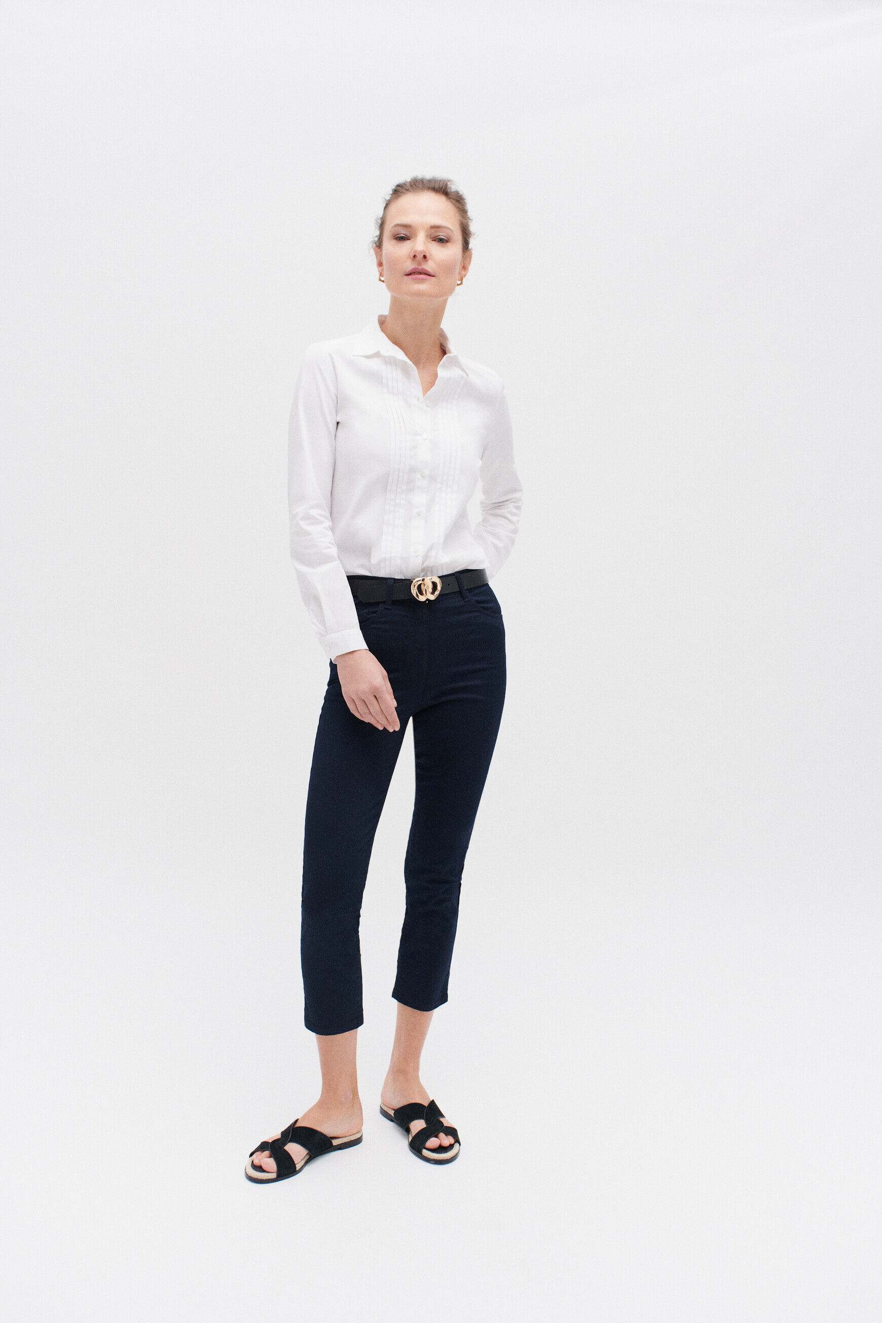pantacourt mason bleu marine femme