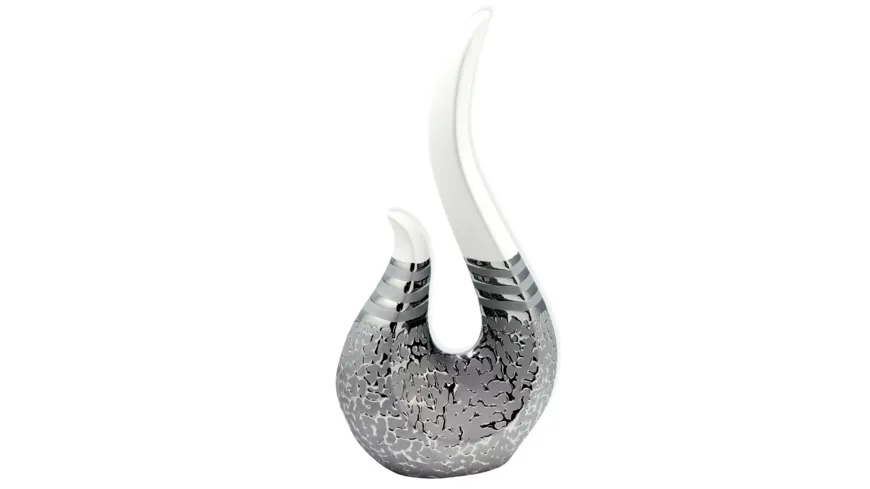 GILDE Keramik-Skulptur St.Louis H=19,5 Weiss, silber