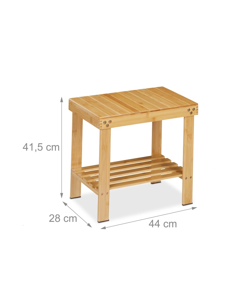 relaxdays Badhocker in Natur - (B)44 x (H)41,5 x (T)28 cm günstig kaufen onesize