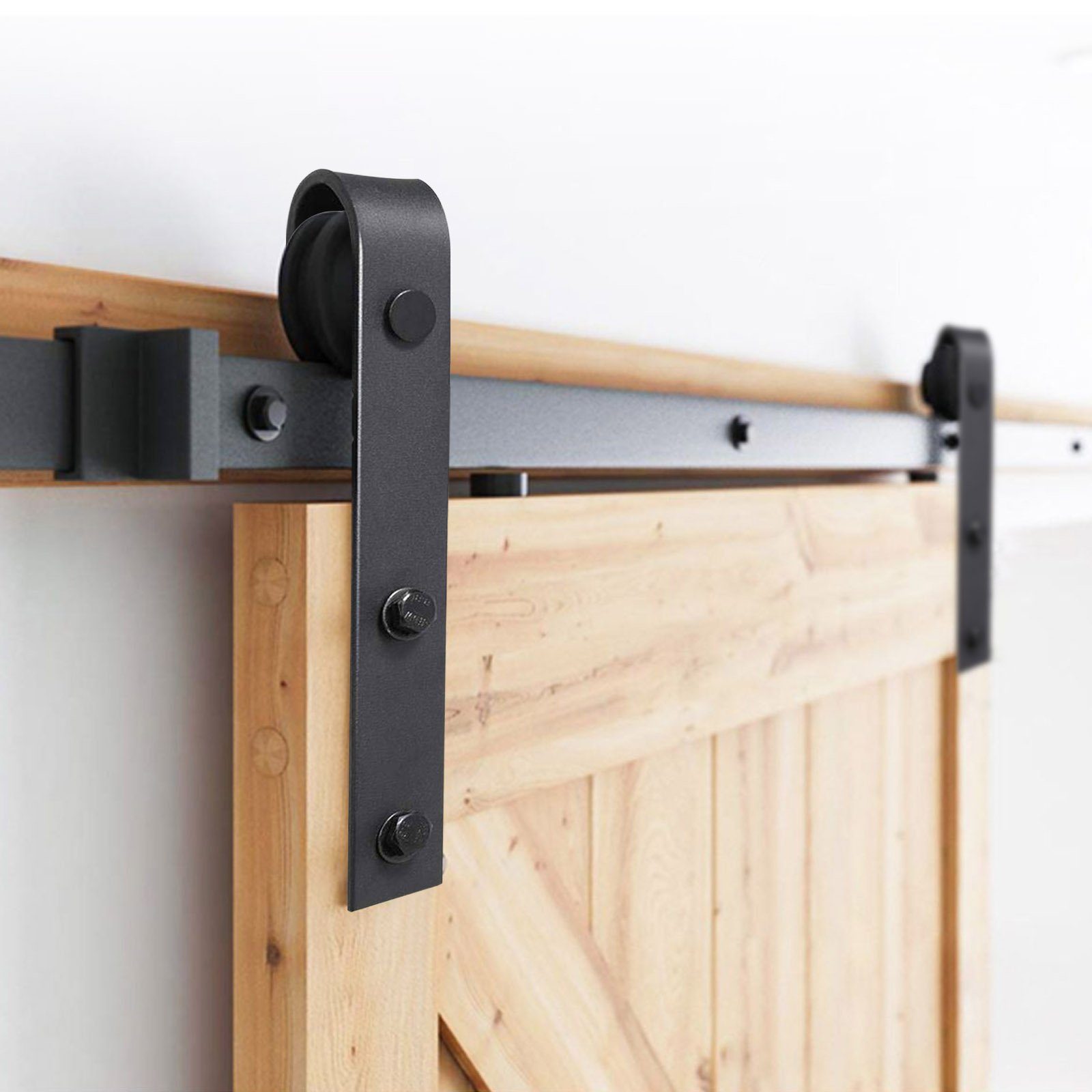 Clanmacy Schiebetür 363cm Schiebetürsystem Schiebetürbeschlag Laufschiene Montage Set, 363cm