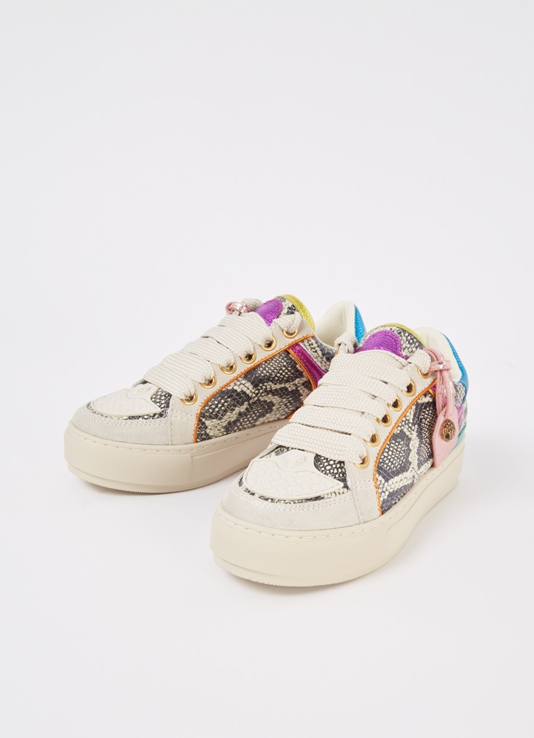 Kurt Geiger Southbank sportbačiai su gyvatės odos raštu ir odinėmis detalėmis