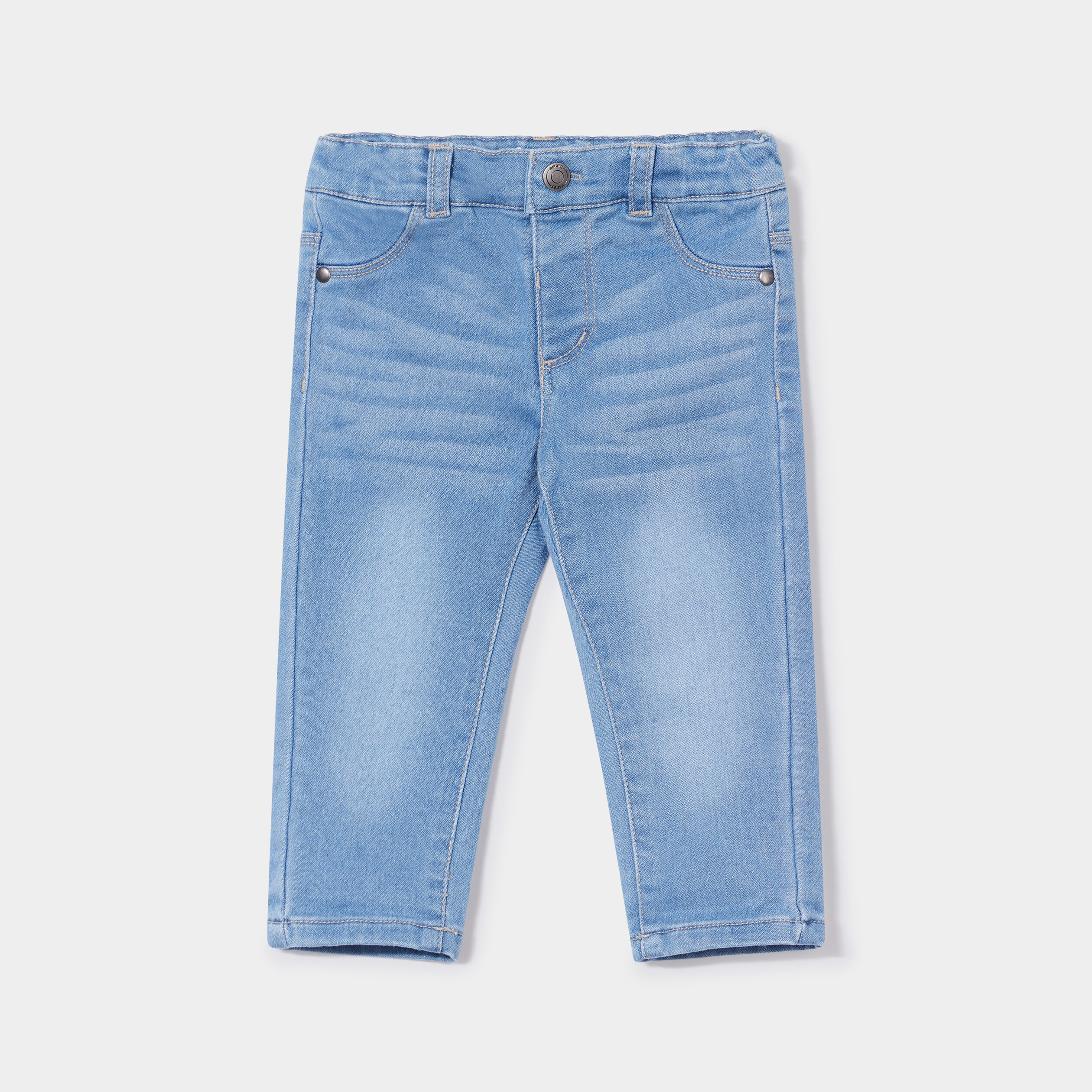 Jeans slim 4 poches taille ajustable denim double stone bébé garçon | La Halle