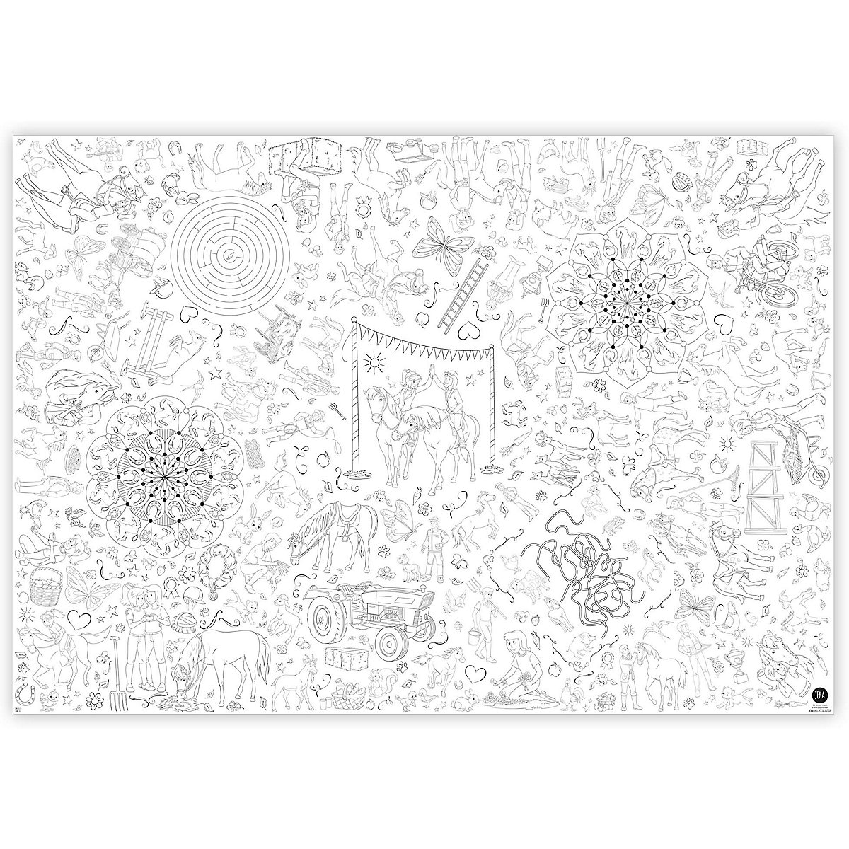 Mal Mich Bunt Ausmal-Tischdecke aus Papier, Motiv Bibi und Tina, 84,1x118,9cm