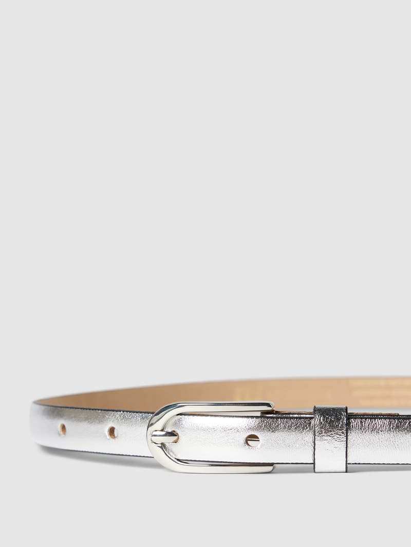 Gürtel aus Leder mit Dornschließe Modell 'Seta' in silber