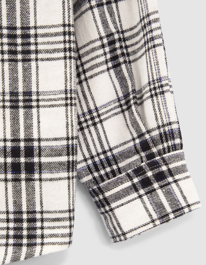 Chemise blanche et noire à carreaux fille