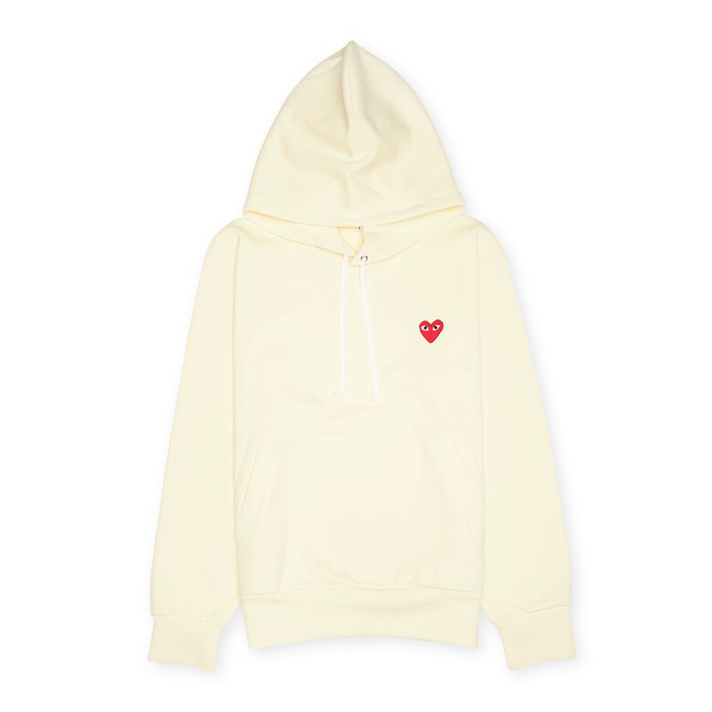 Comme des Garcons Play Hooded Sweatshirt ivory