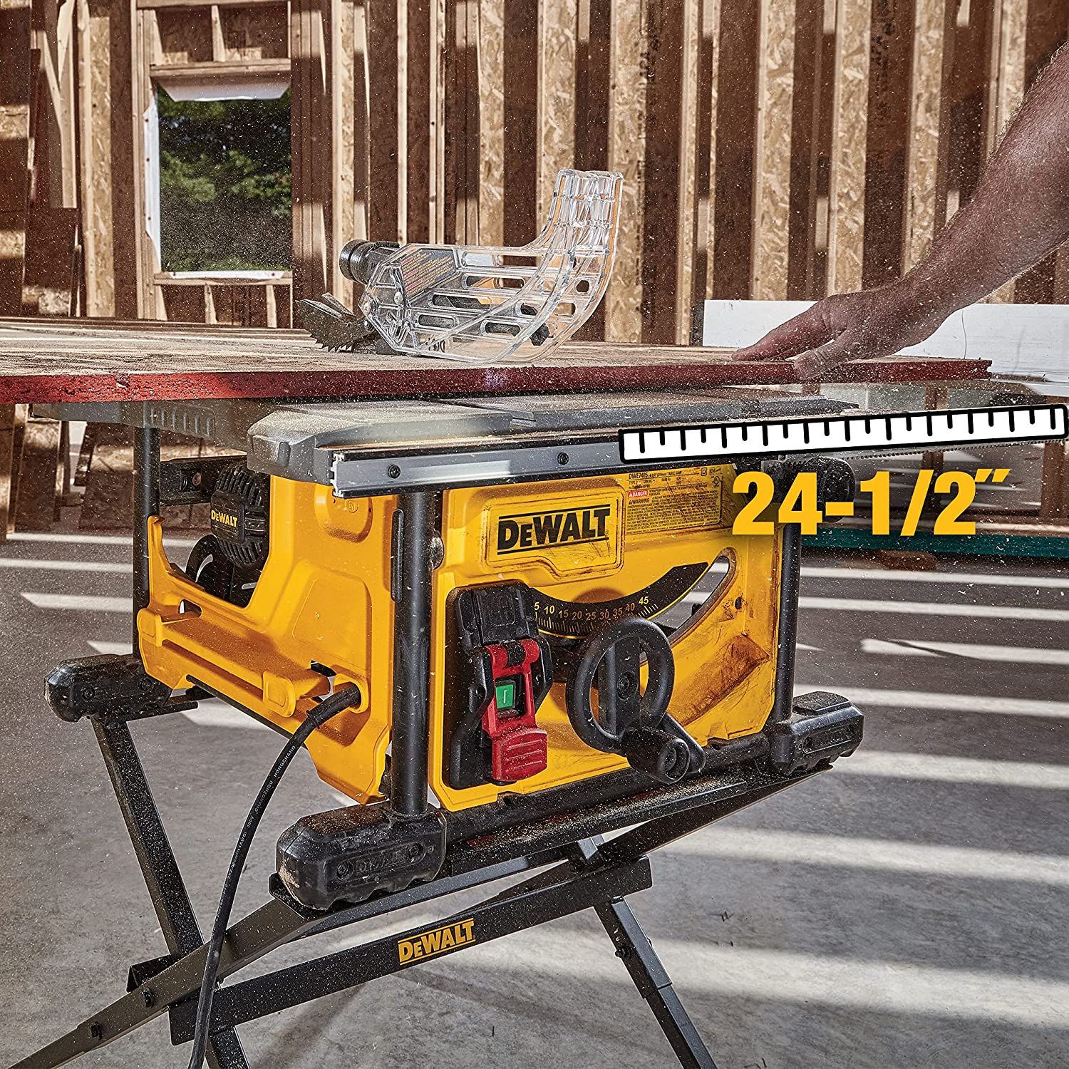 Serra de mesa compacta para construção DEWALT, 8-1/4 polegadas (DWE7485)