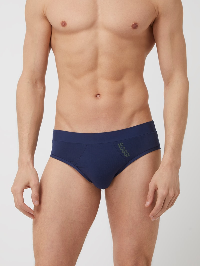 Slip mit Stretch-Anteil im 2er-Pack in dunkelblau