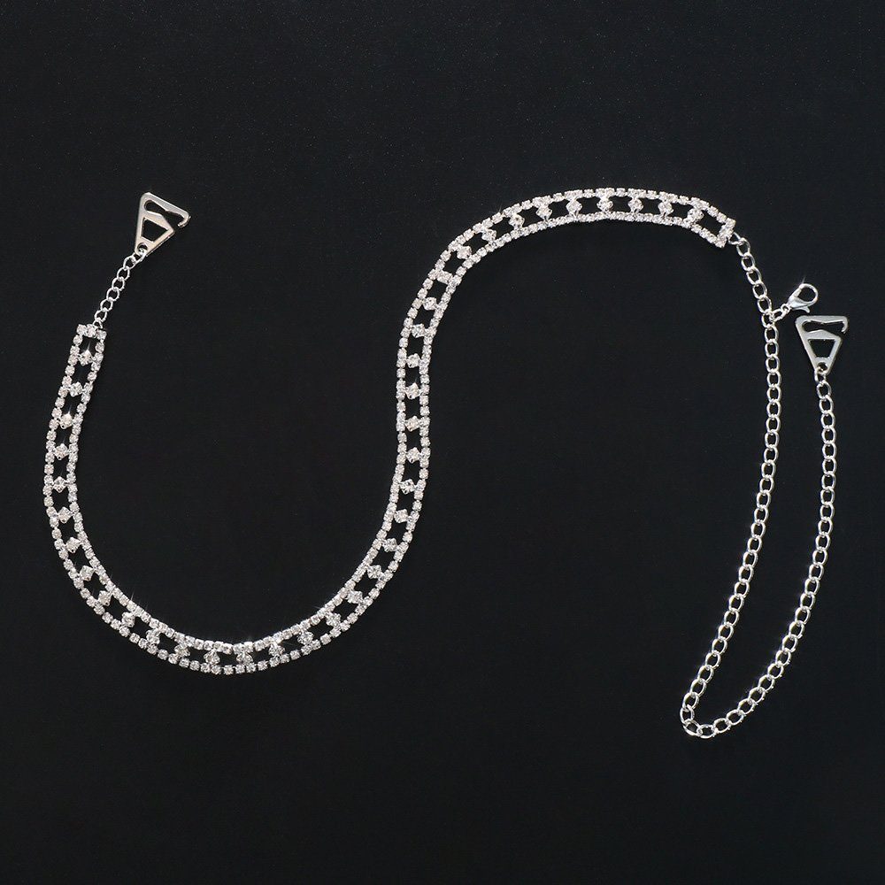 Tian Dee BH-Träger Damen BH-Träger Glitzernd Strass Silber BH Schultergurt (2 Stück)