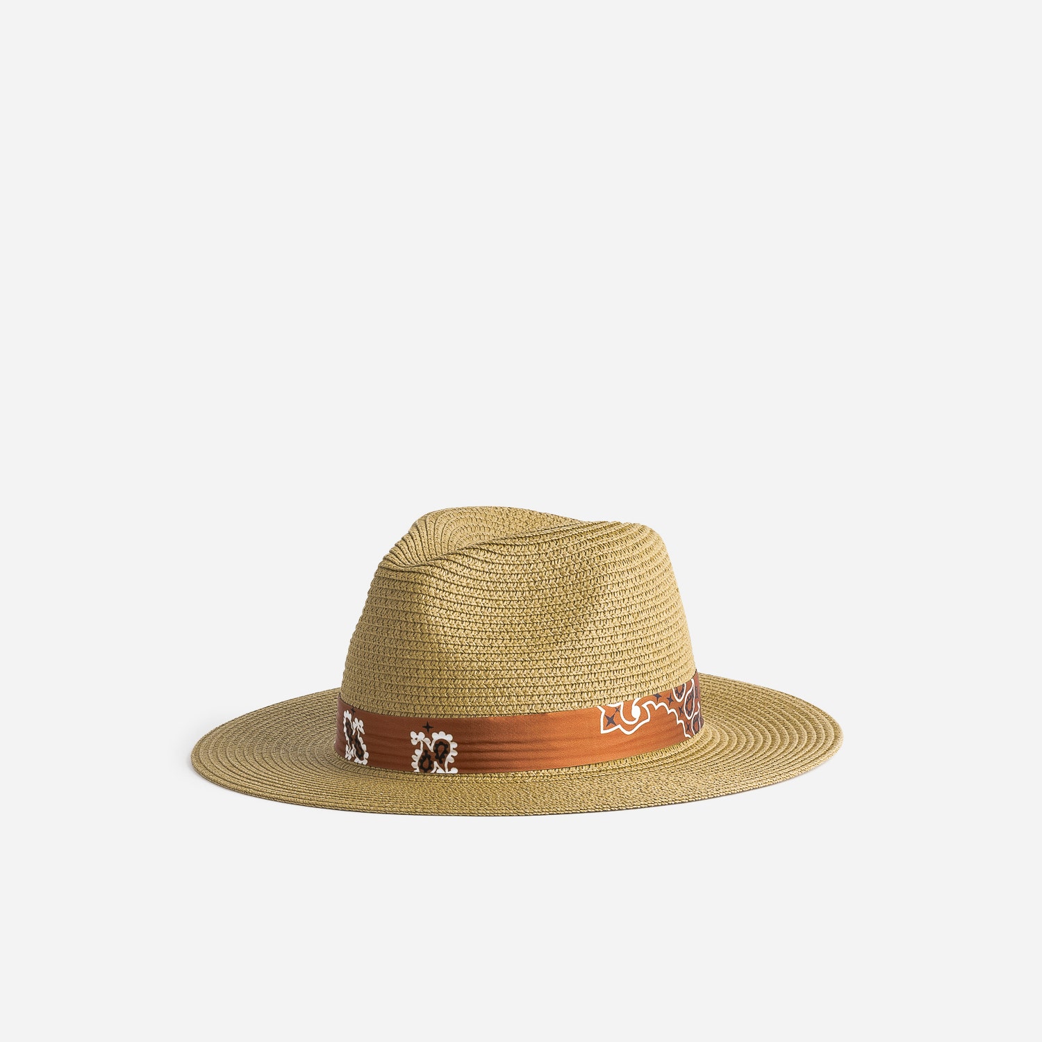 Chapeau TEXTO beige foncé galon camel