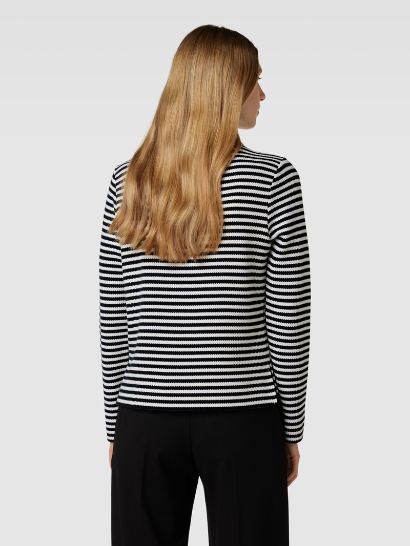 Sweatshirt mit Streifenmuster Modell 'Gemusa' in marineblau