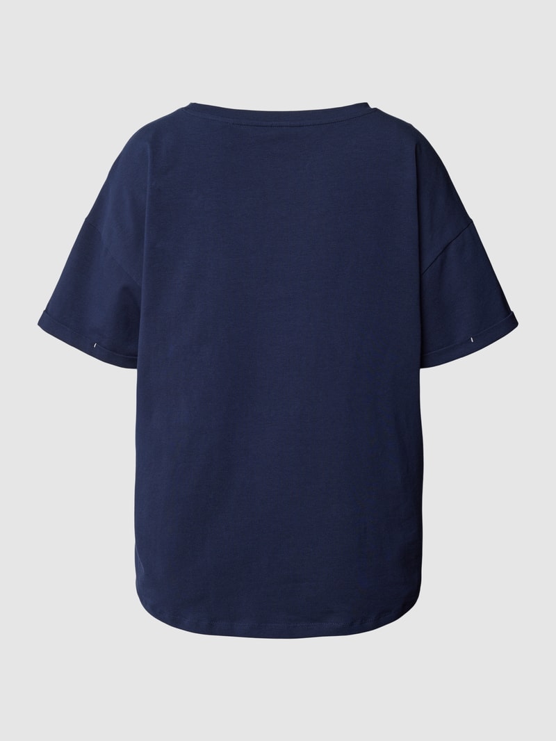 Pyjama-Oberteil mit Label-Print in dunkelblau