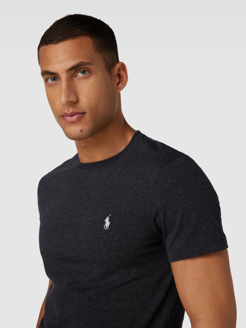 T-Shirt in Melange-Optik in anthrazit