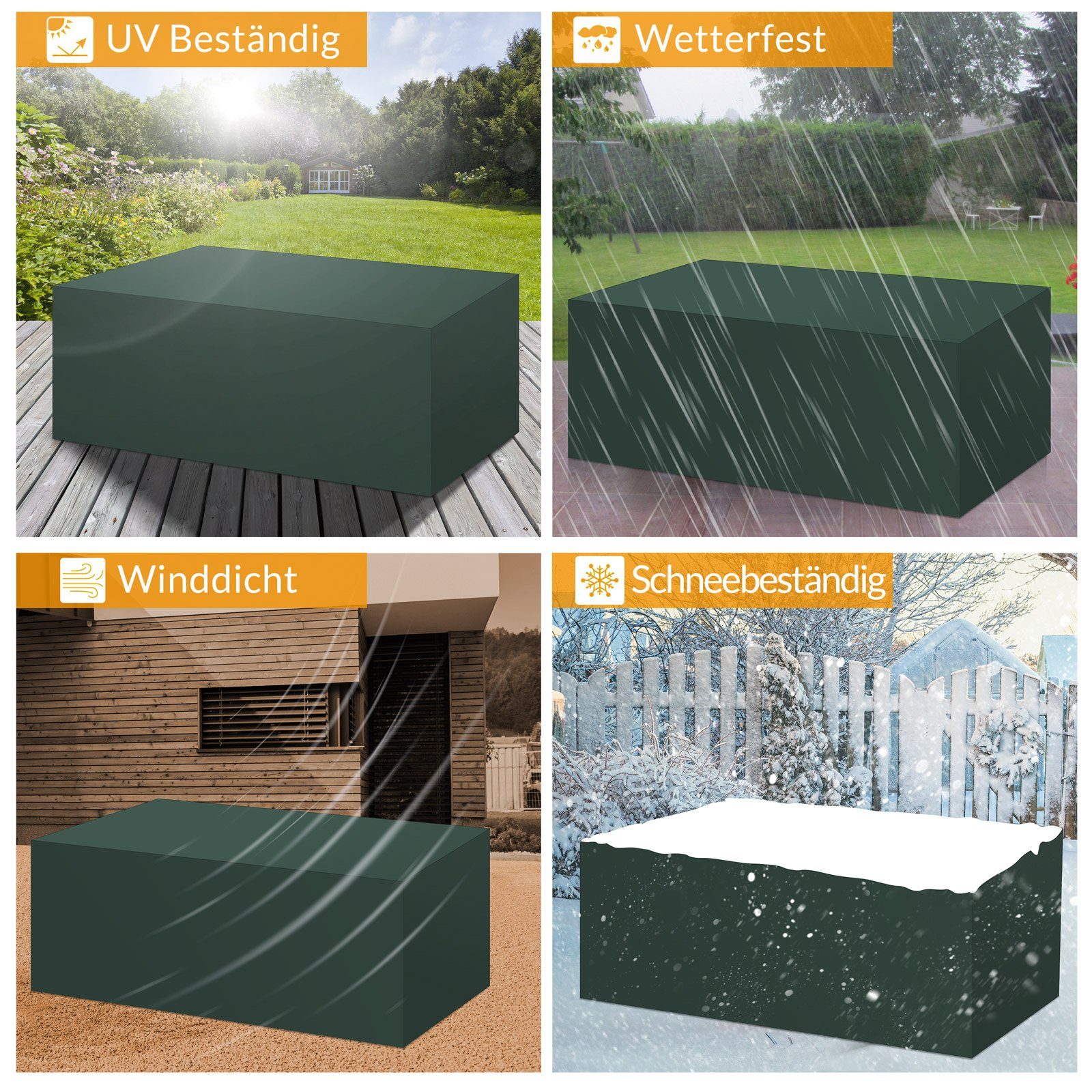 Kingsleeve Gartenmöbel-Schutzhülle Kingsleeve, Gartenmöbel Winterfest UV-beständig PE 242x162x100cm Garage