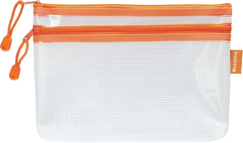 Kolma Reißverschlusstasche 08.197.12 Reißverschluss EVA (Ethylen-Vinylacetat) 25 (B)3 (T)16 (H) cm Transparent, Orange 5 Stück