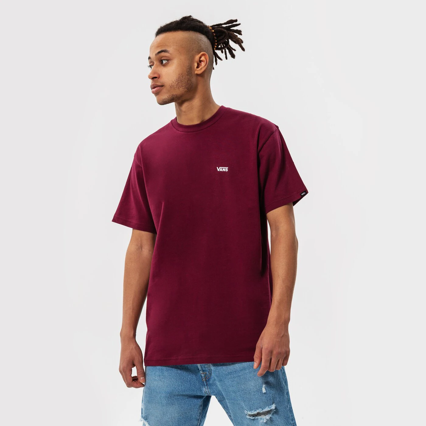 VANS T-SHIRT MN LEFT CHEST LOGO TEE BURGUNDY Dunkelrot
