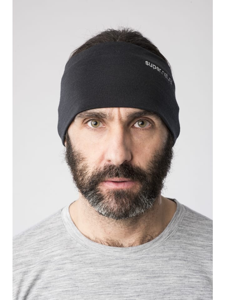 super.natural Merino Stirnband WANDERLUST HEADBAND in schwarz günstig kaufen onesize