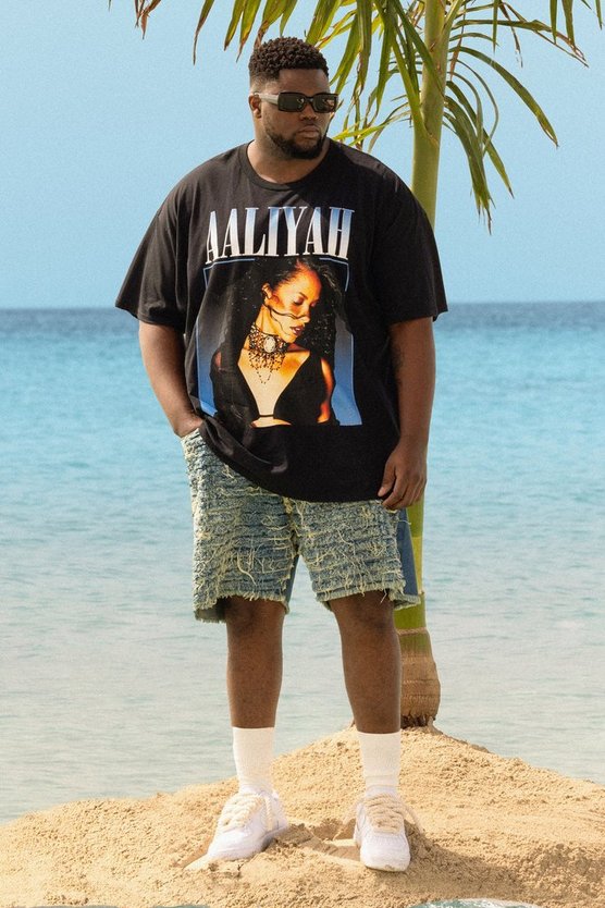 Plus lockere zerrissene Shorts