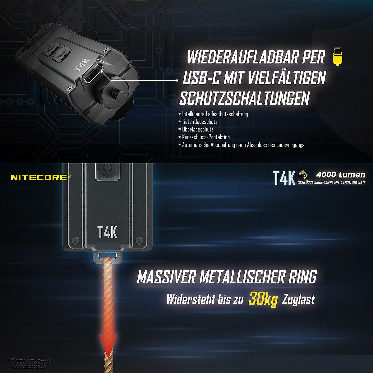 LED Schlüsselbundlampe T4K